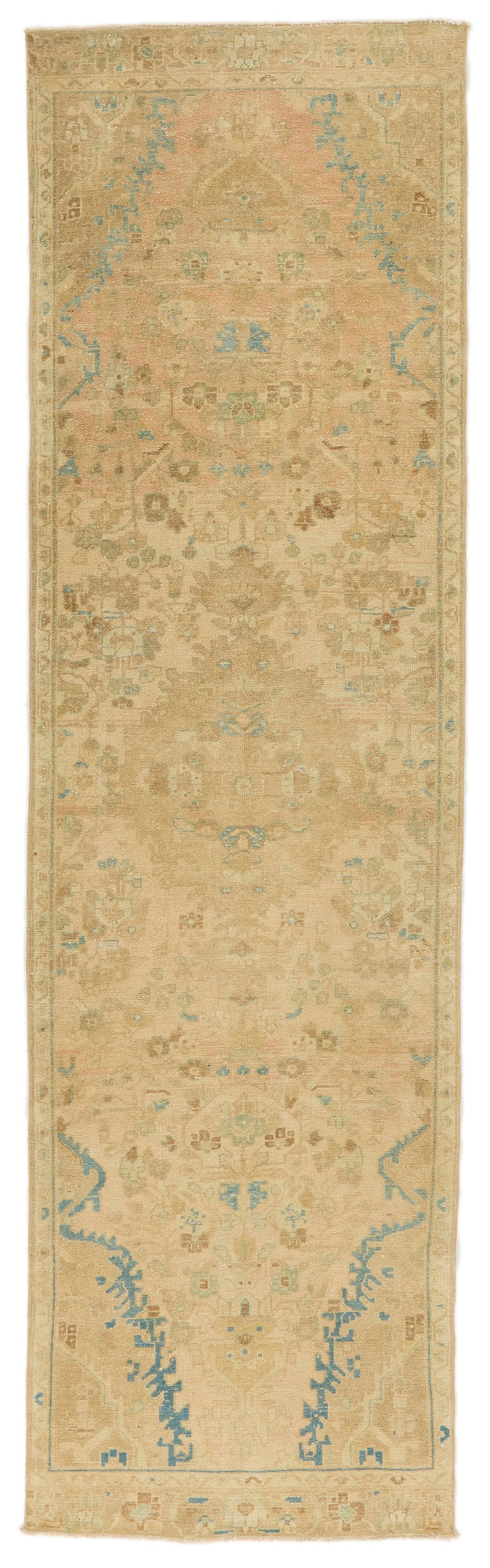 3x10 Brown and Ivory Persian Traditional Runner
