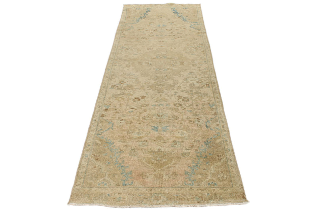 3x10 Brown and Ivory Persian Traditional Runner
