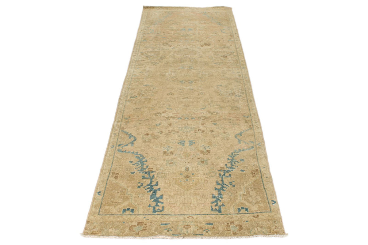 3x10 Brown and Ivory Persian Traditional Runner