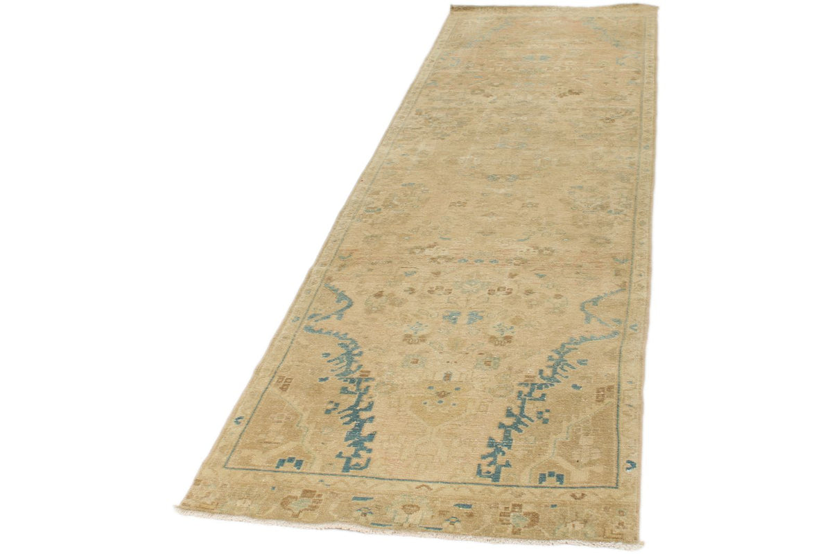 3x10 Brown and Ivory Persian Traditional Runner