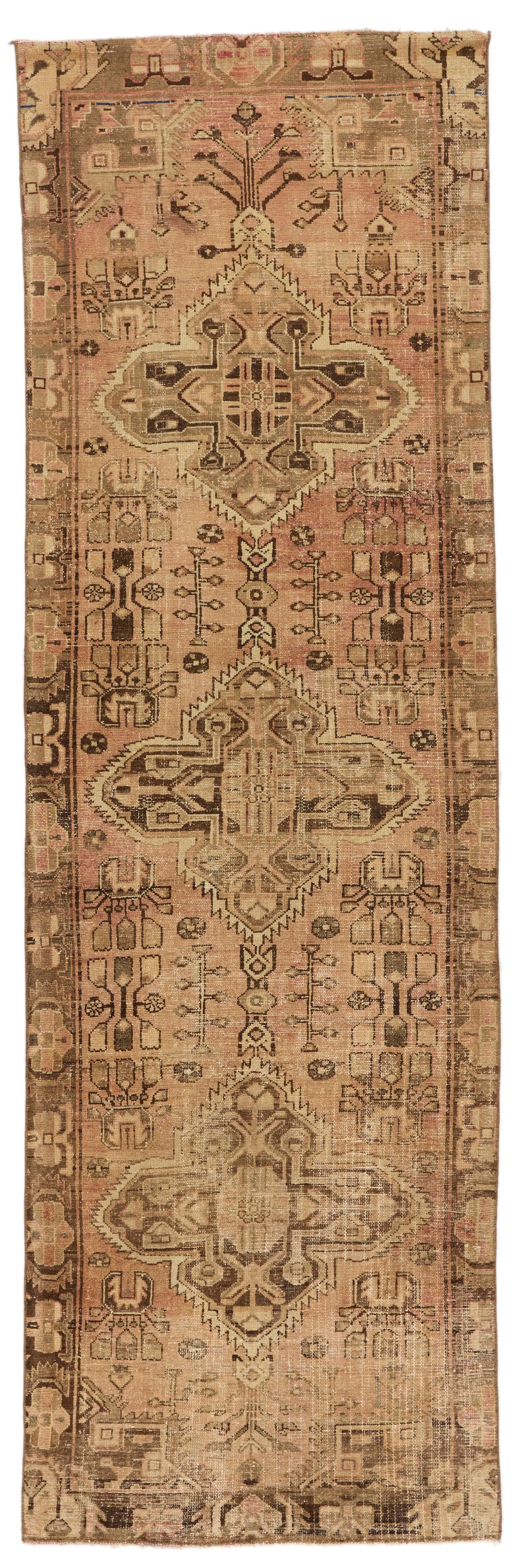 3x10 Rust and Brown Persian Traditional Runner