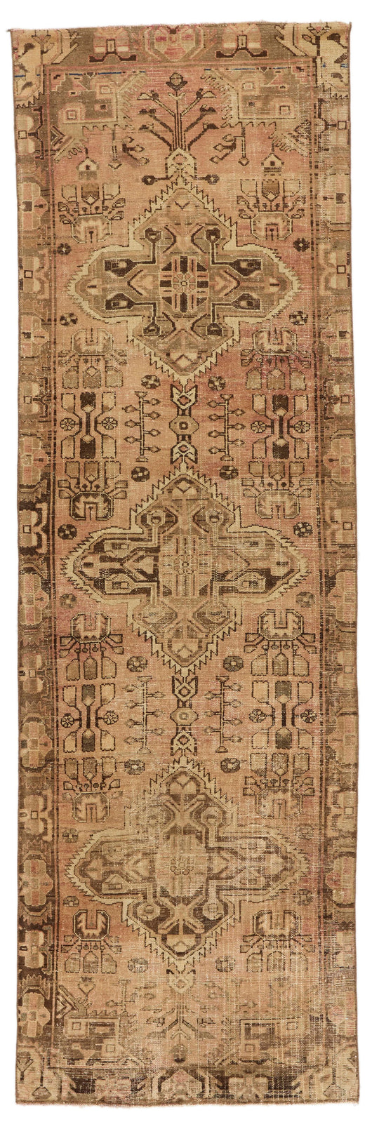 3x10 Rust and Brown Persian Traditional Runner