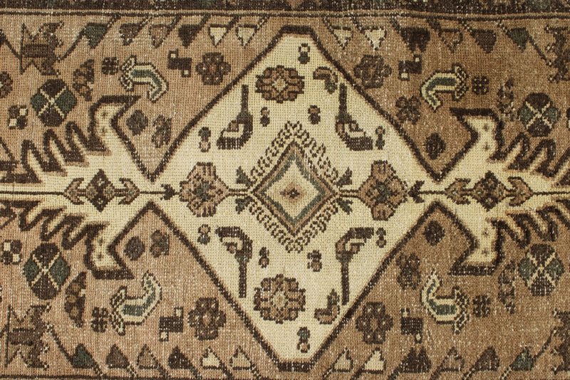 2x10 Ivory and Brown Persian Traditional Runner