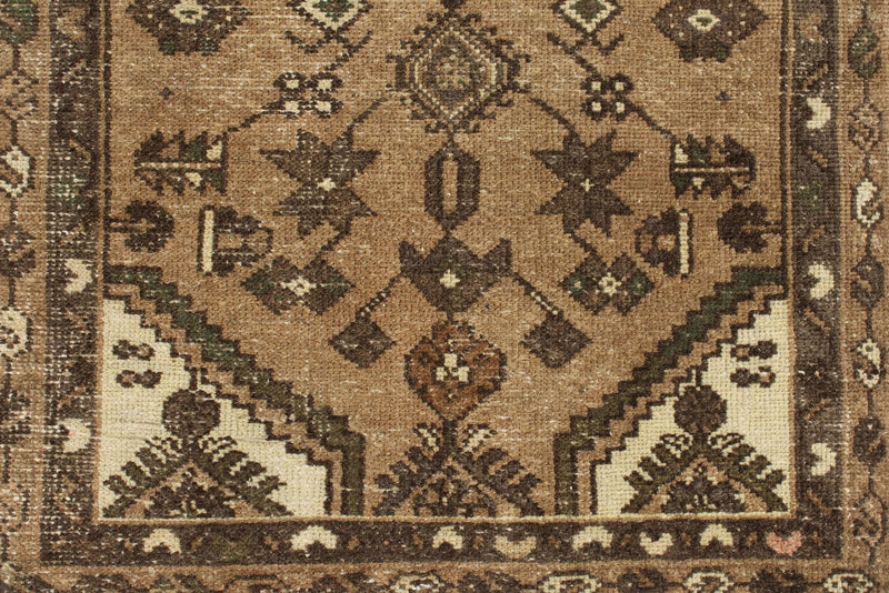 2x10 Ivory and Brown Persian Traditional Runner