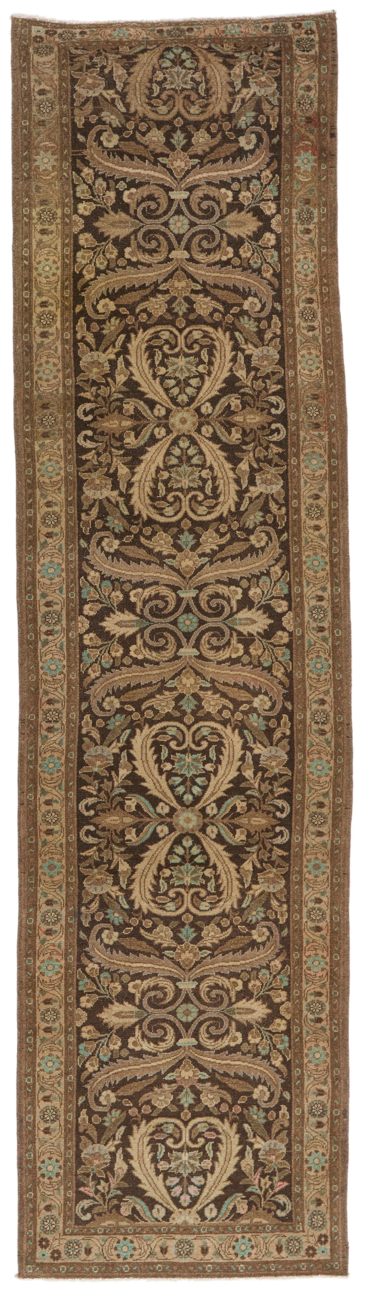3x11 Ivory and Brown Turkish Persian Runner