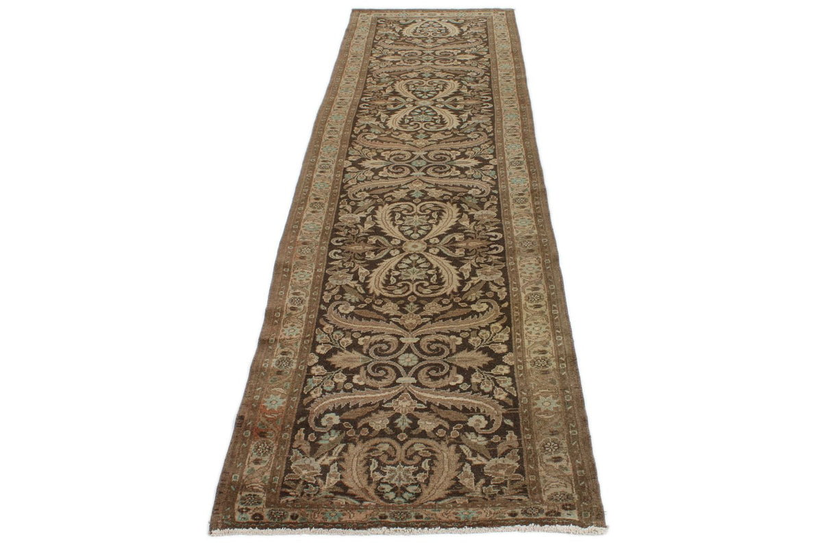 3x11 Ivory and Brown Turkish Persian Runner