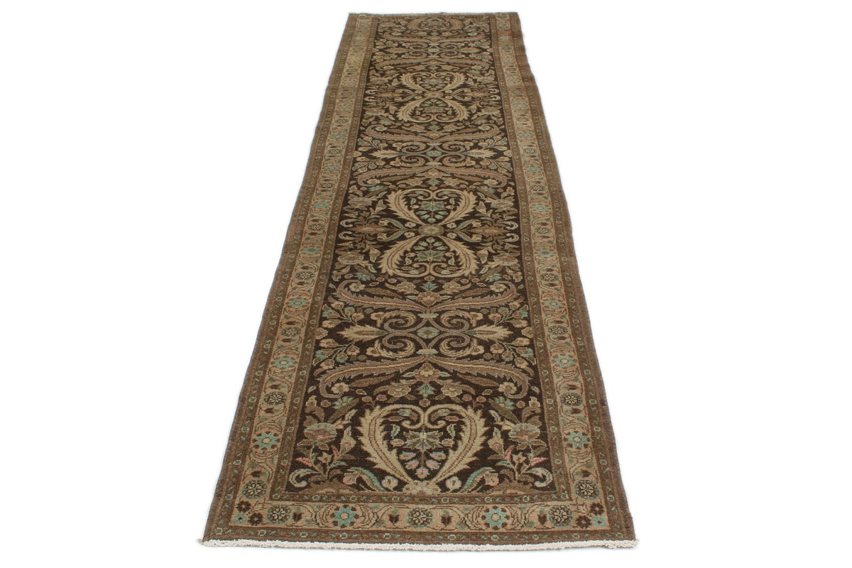 3x11 Ivory and Brown Turkish Persian Runner
