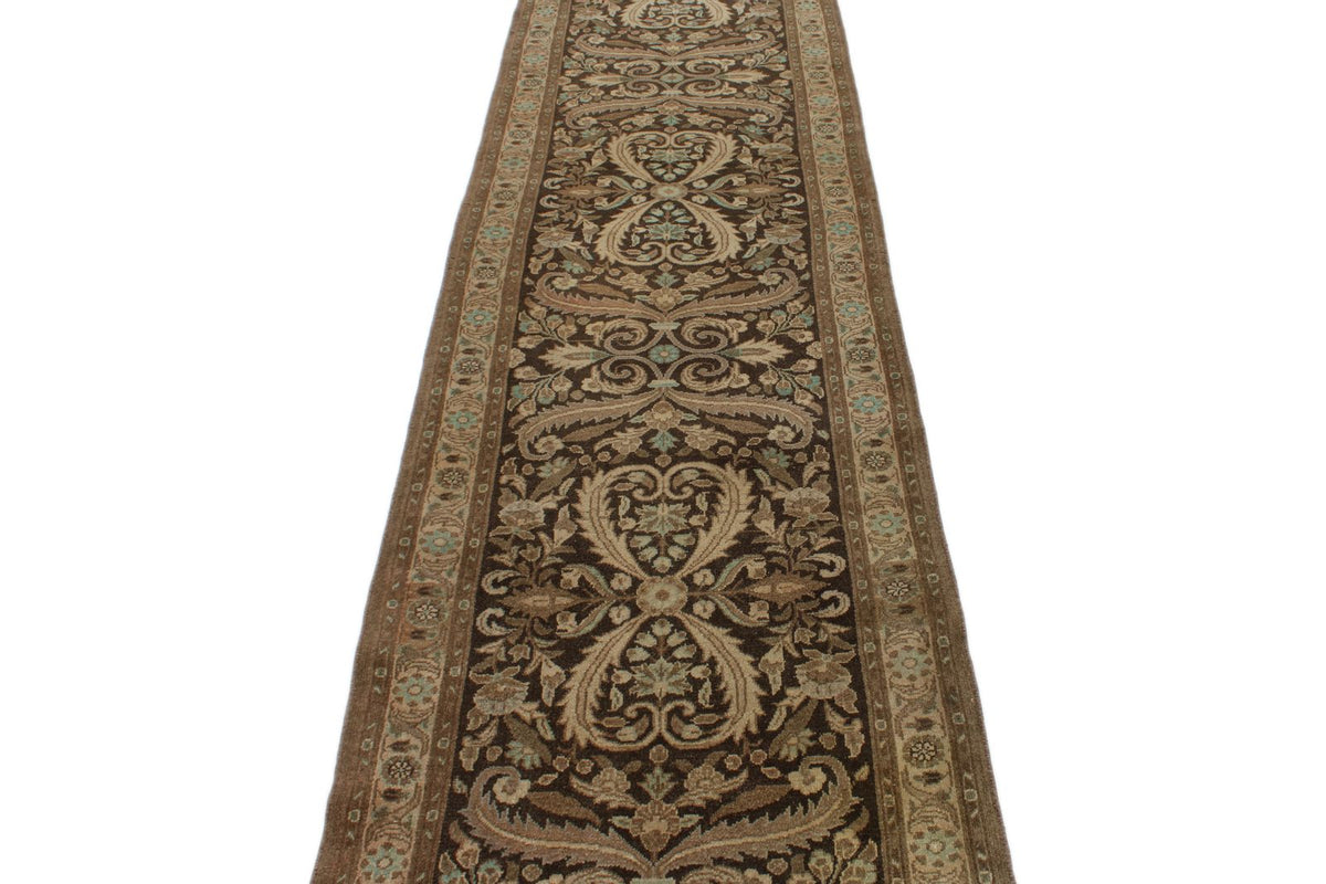 3x11 Ivory and Brown Turkish Persian Runner