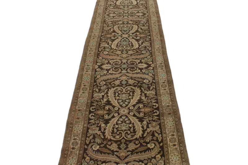 3x11 Ivory and Brown Turkish Persian Runner