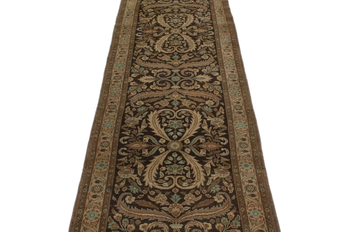 3x11 Ivory and Brown Turkish Persian Runner