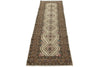 3x9 Ivory and Brown Turkish Persian Runner