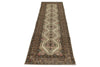 3x9 Ivory and Brown Turkish Persian Runner