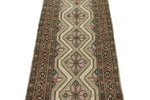 3x9 Ivory and Brown Turkish Persian Runner