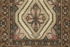 3x9 Ivory and Brown Turkish Persian Runner