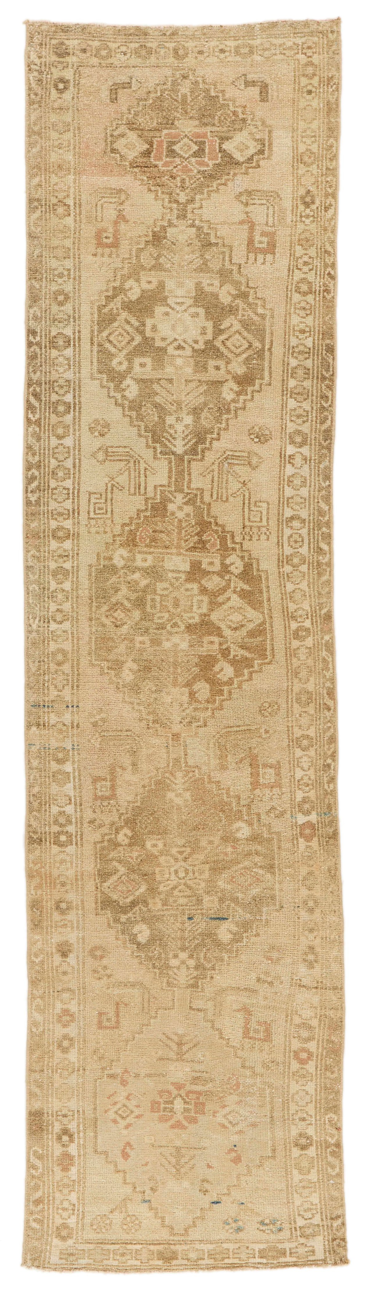 2x9 Ivory and Brown Persian Runner