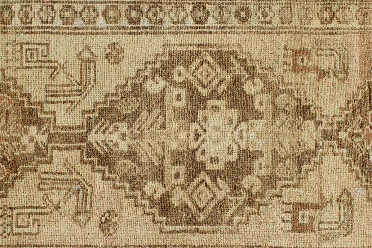 2x9 Ivory and Brown Persian Runner