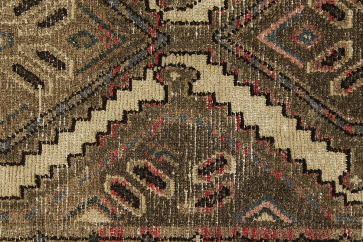 2x9 Ivory and Brown Persian Traditional  Runner