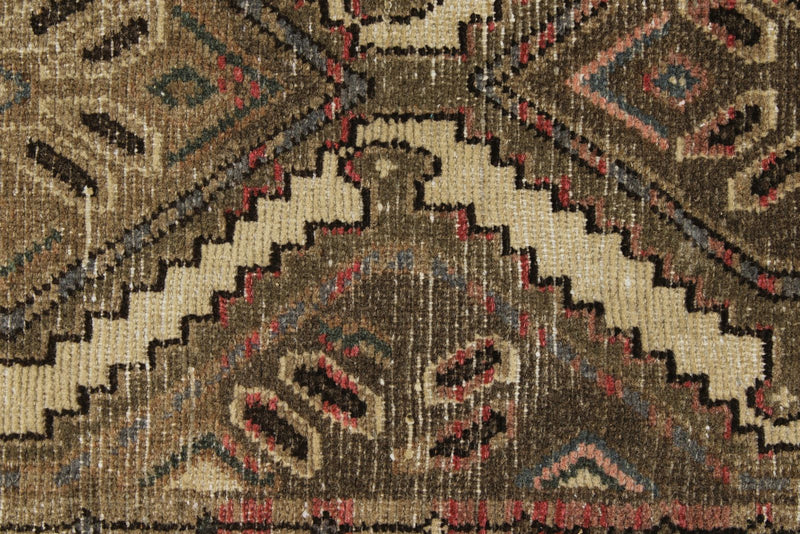 2x9 Ivory and Brown Persian Traditional  Runner