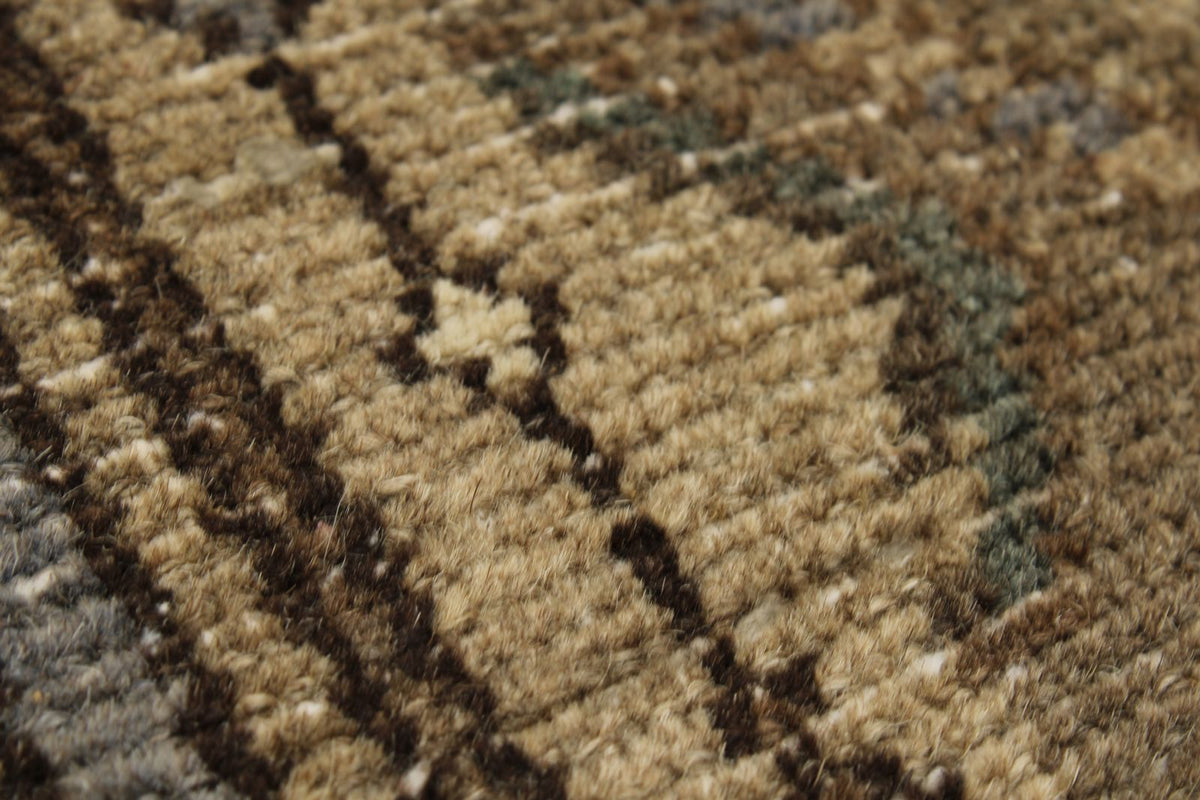 2x9 Ivory and Brown Persian Traditional  Runner