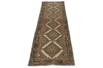 2x9 Ivory and Brown Persian Traditional  Runner
