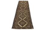 2x9 Ivory and Brown Persian Traditional  Runner