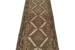 2x9 Ivory and Brown Persian Traditional  Runner
