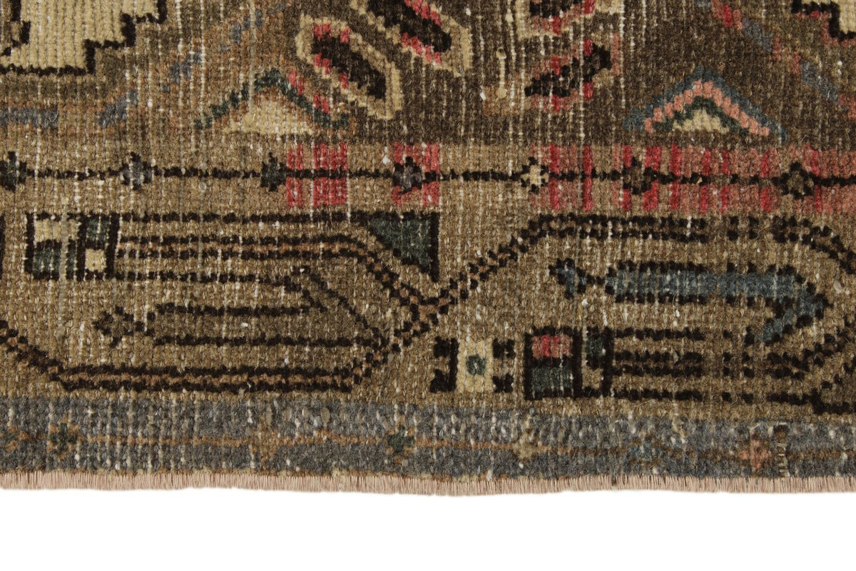 2x9 Ivory and Brown Persian Traditional  Runner