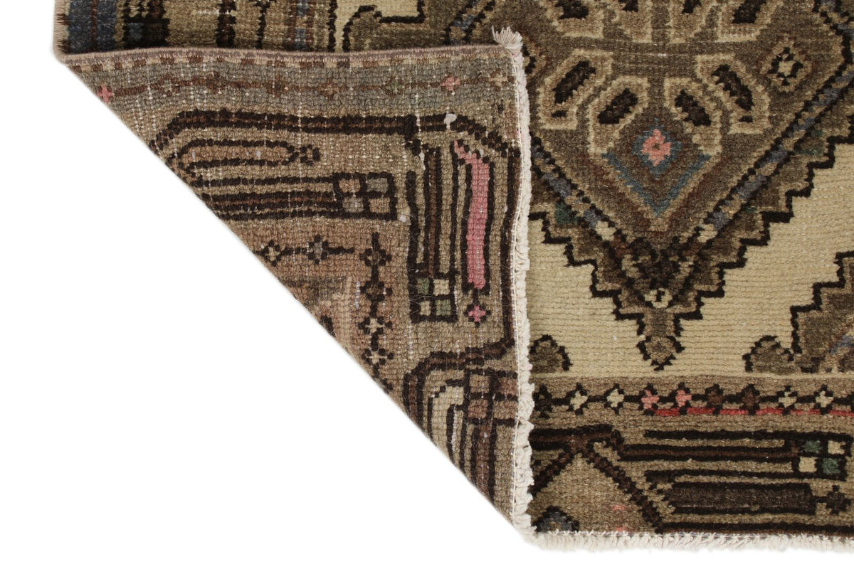 2x9 Ivory and Brown Persian Traditional  Runner