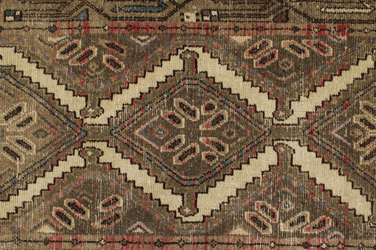 2x9 Ivory and Brown Persian Traditional  Runner