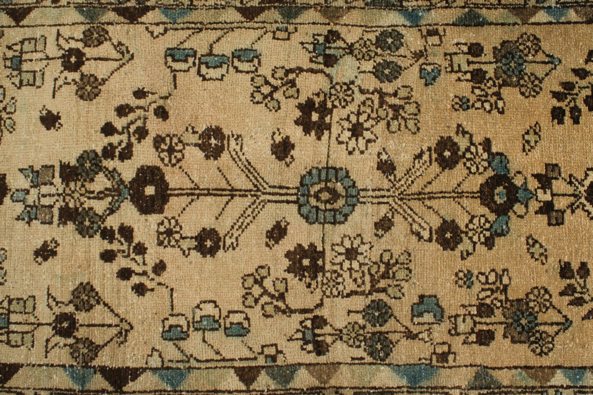 3x13 Beige and Brown Persian Traditional  Runner