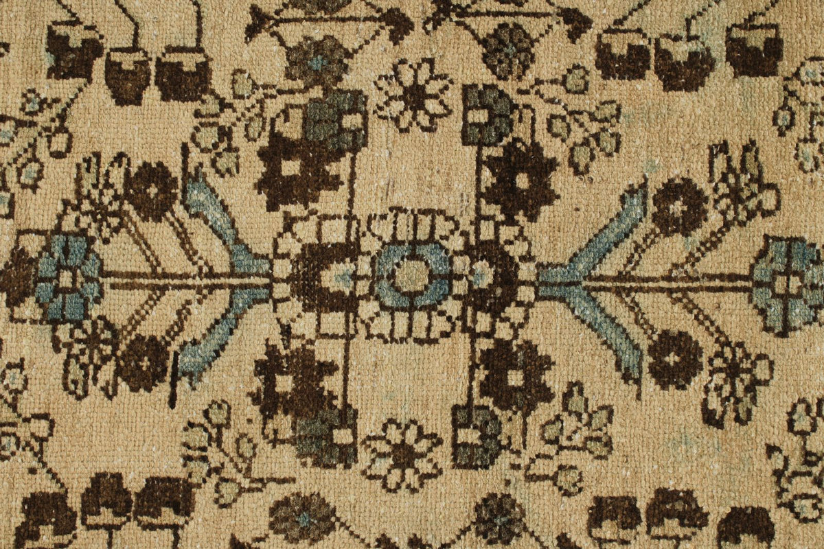3x13 Beige and Brown Persian Traditional  Runner