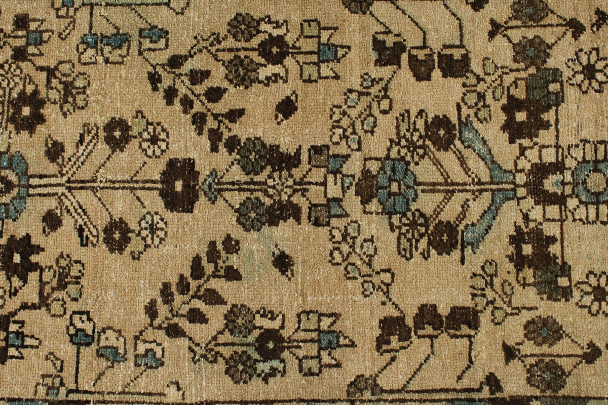 3x13 Beige and Brown Persian Traditional  Runner