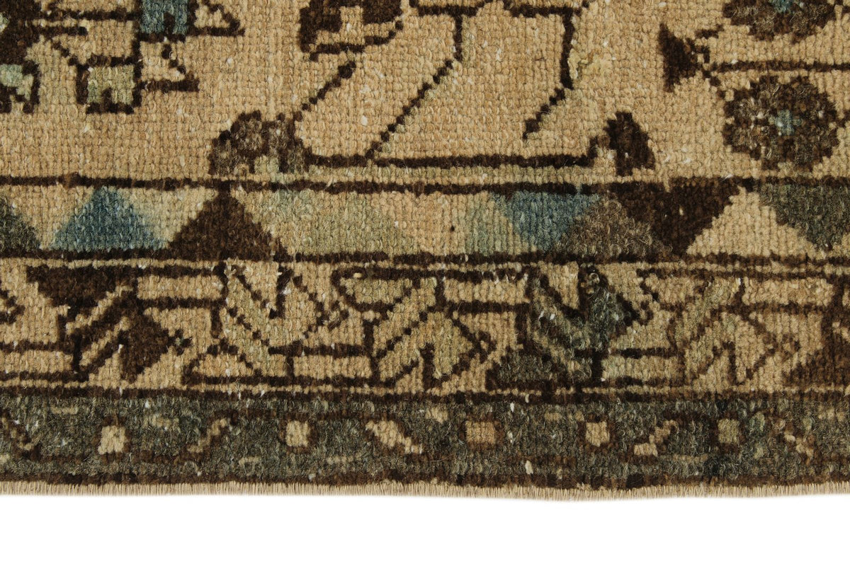 3x13 Beige and Brown Persian Traditional  Runner