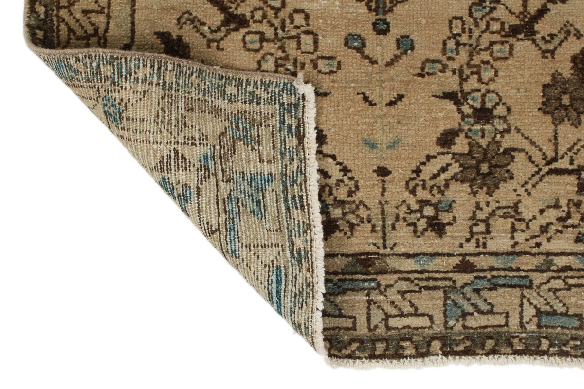 3x13 Beige and Brown Persian Traditional  Runner