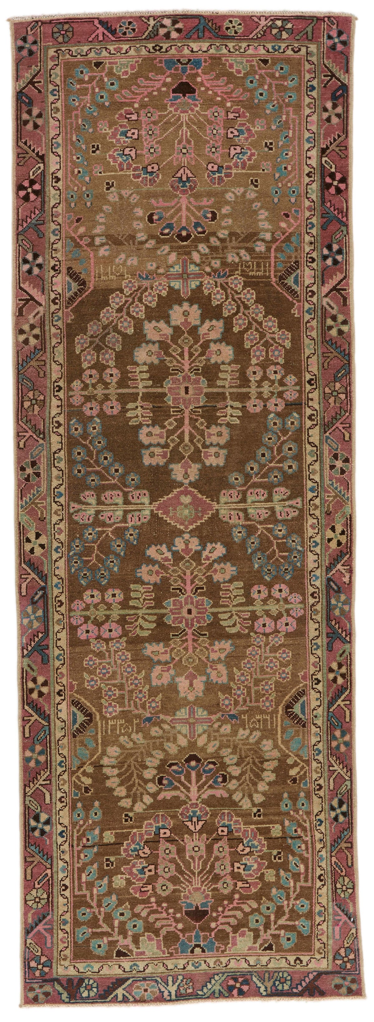 3x10 Brown and Pink Persian Traditional Runner