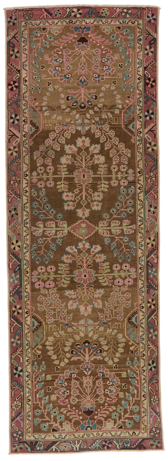 3x10 Brown and Pink Persian Traditional Runner