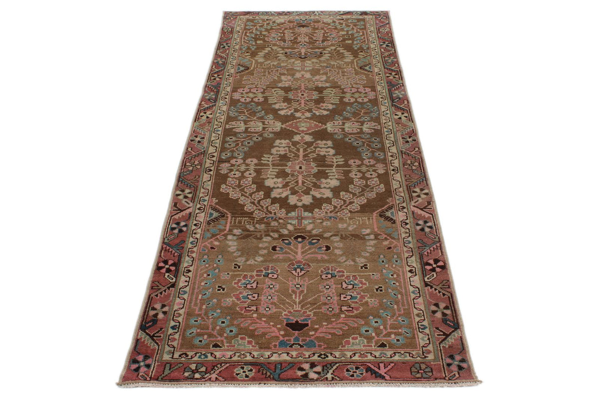 3x10 Brown and Pink Persian Traditional Runner