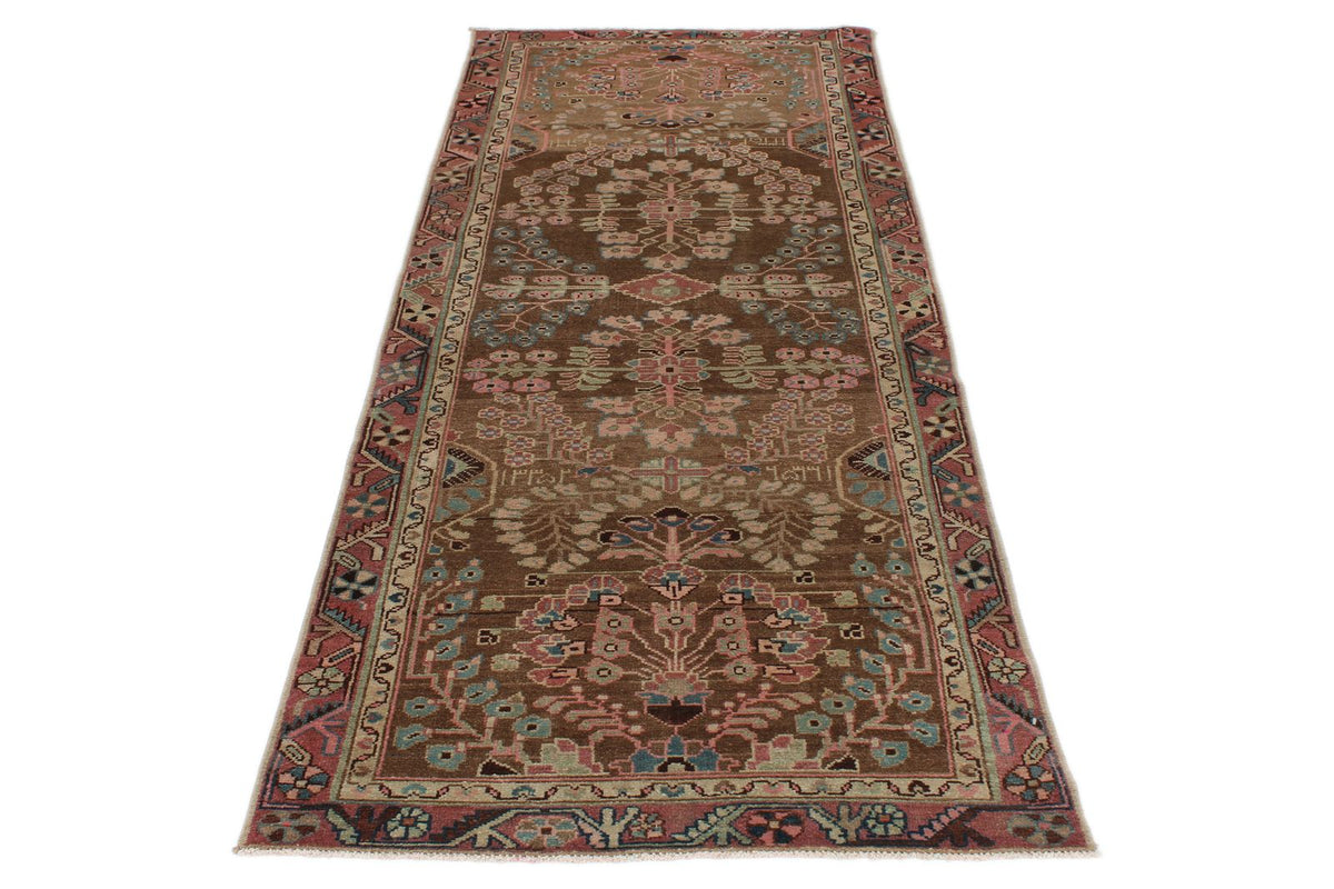 3x10 Brown and Pink Persian Traditional Runner