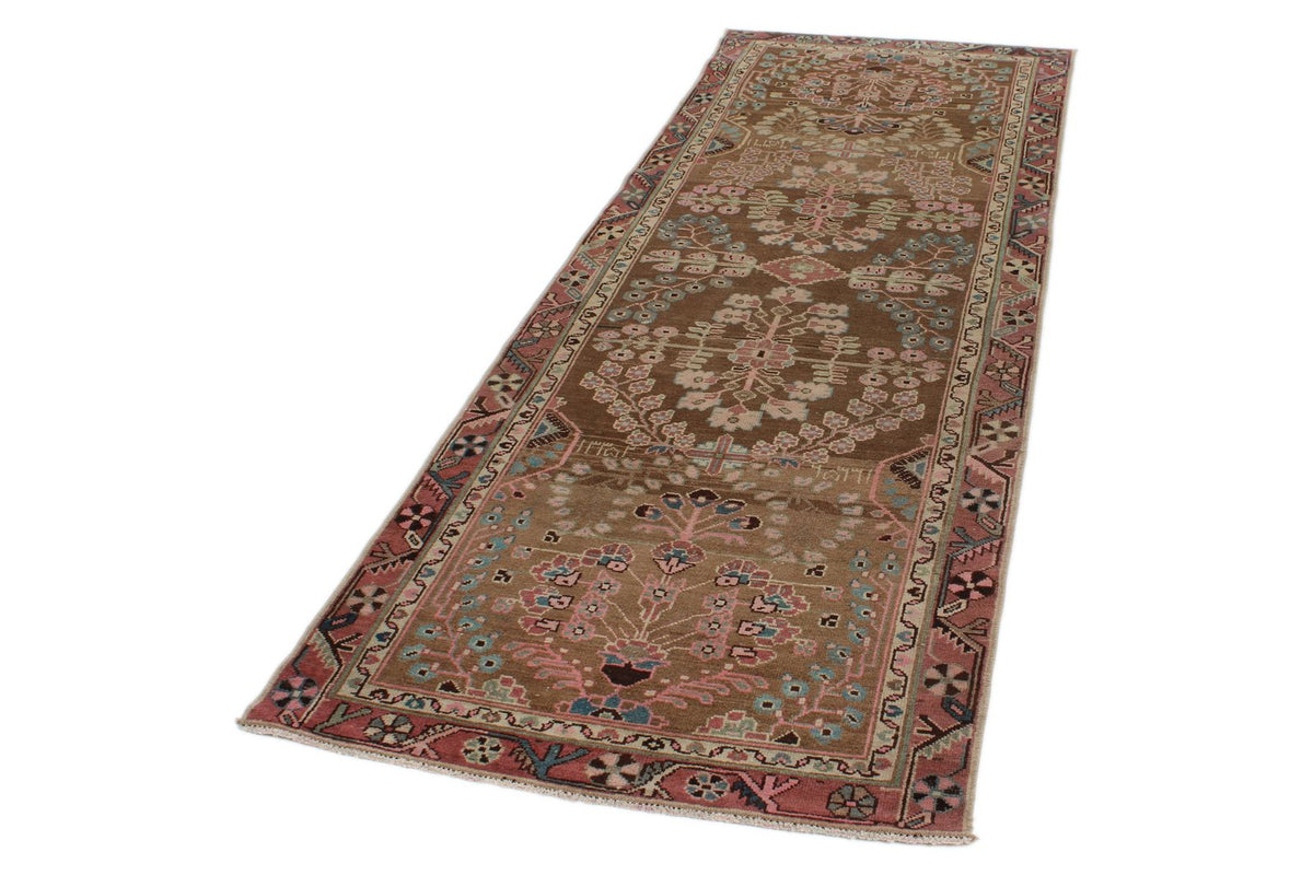 3x10 Brown and Pink Persian Traditional Runner