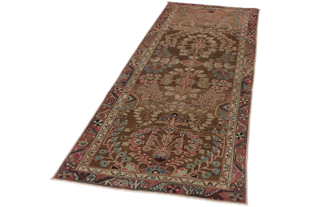 3x10 Brown and Pink Persian Traditional Runner