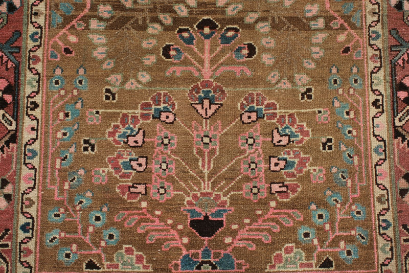 3x10 Brown and Pink Persian Traditional Runner
