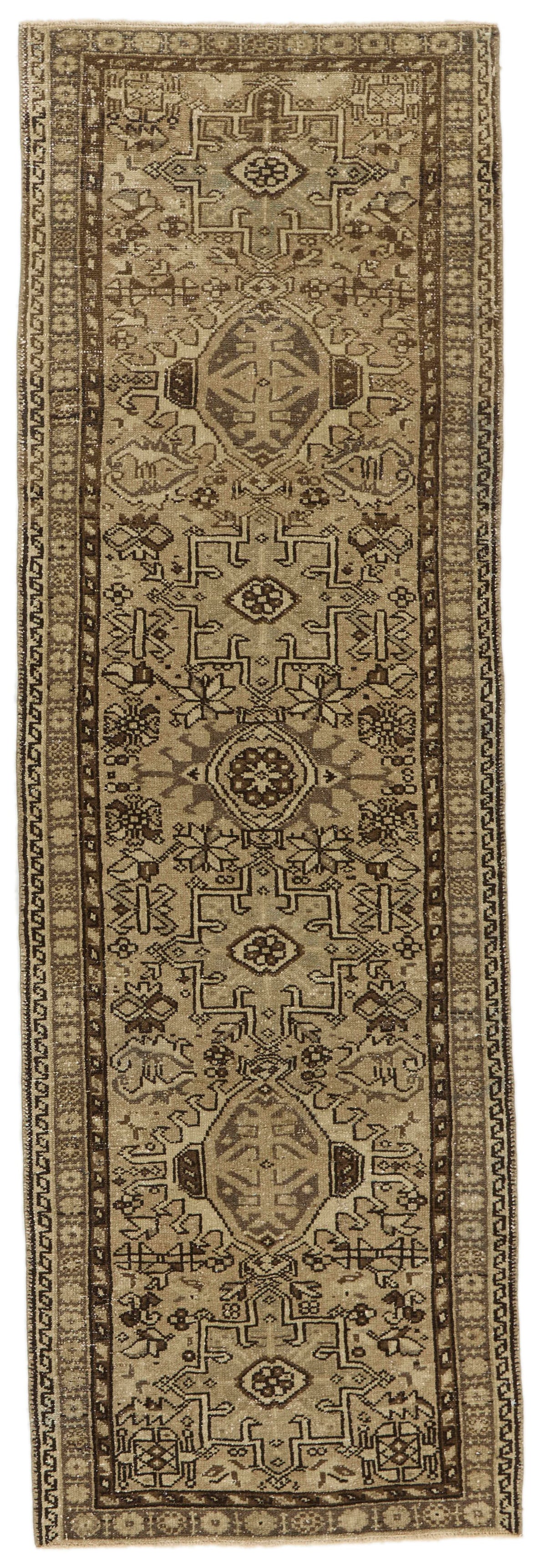 3x8 Beige and Brown Persian Runner
