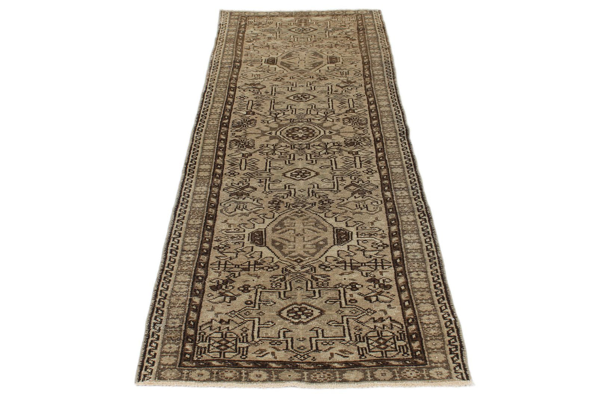 3x8 Beige and Brown Persian Runner
