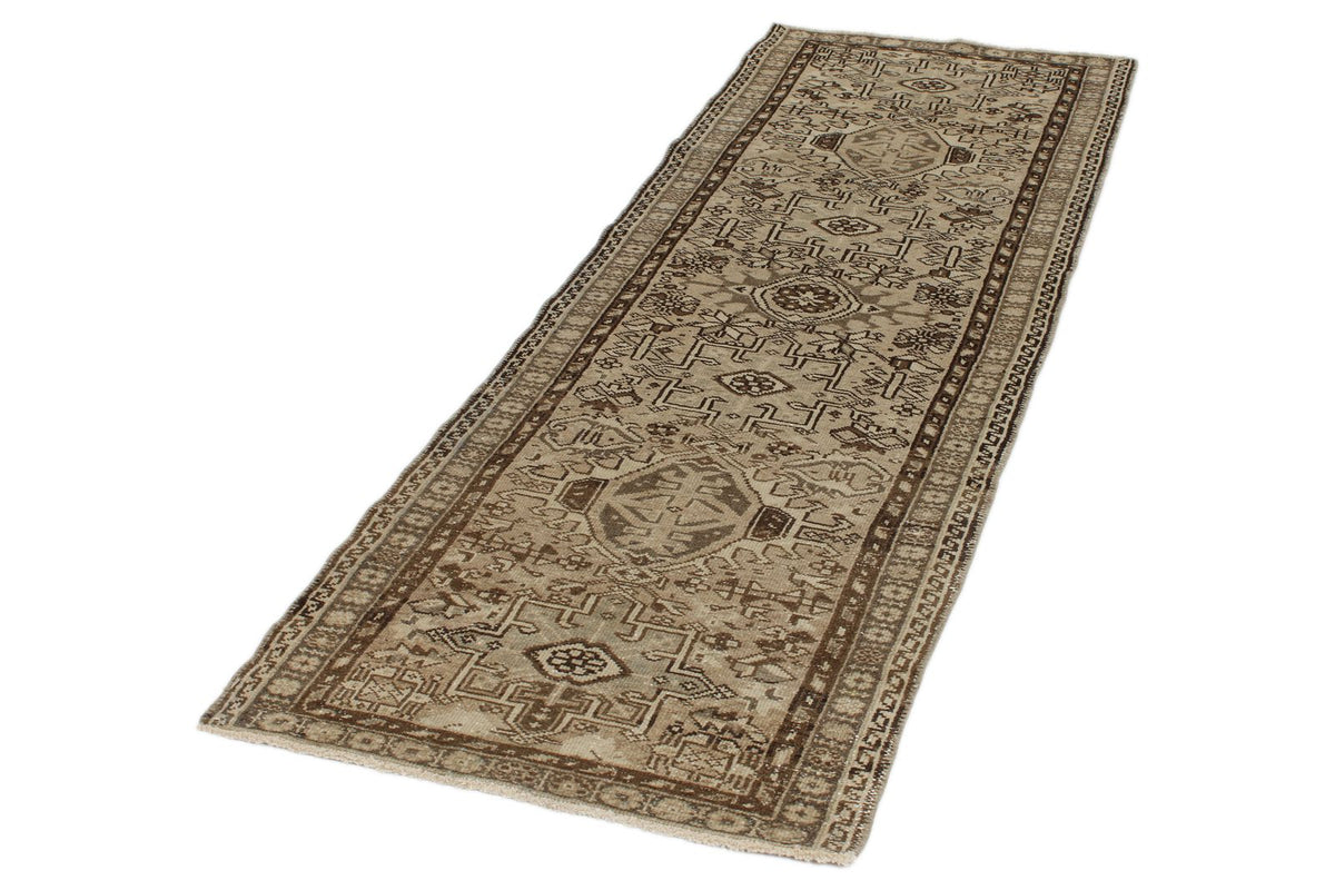 3x8 Beige and Brown Persian Runner