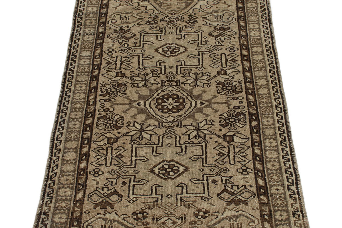 3x8 Beige and Brown Persian Runner