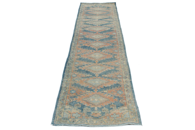 3x11 Blue and Rust Turkish Persian Runner