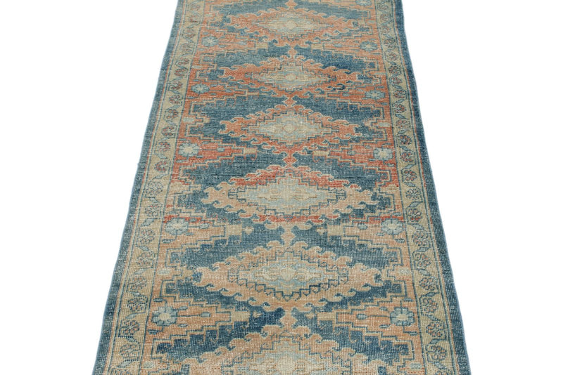 3x11 Blue and Rust Turkish Persian Runner