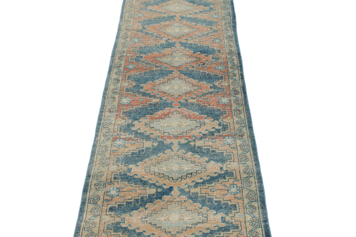 3x11 Blue and Rust Turkish Persian Runner