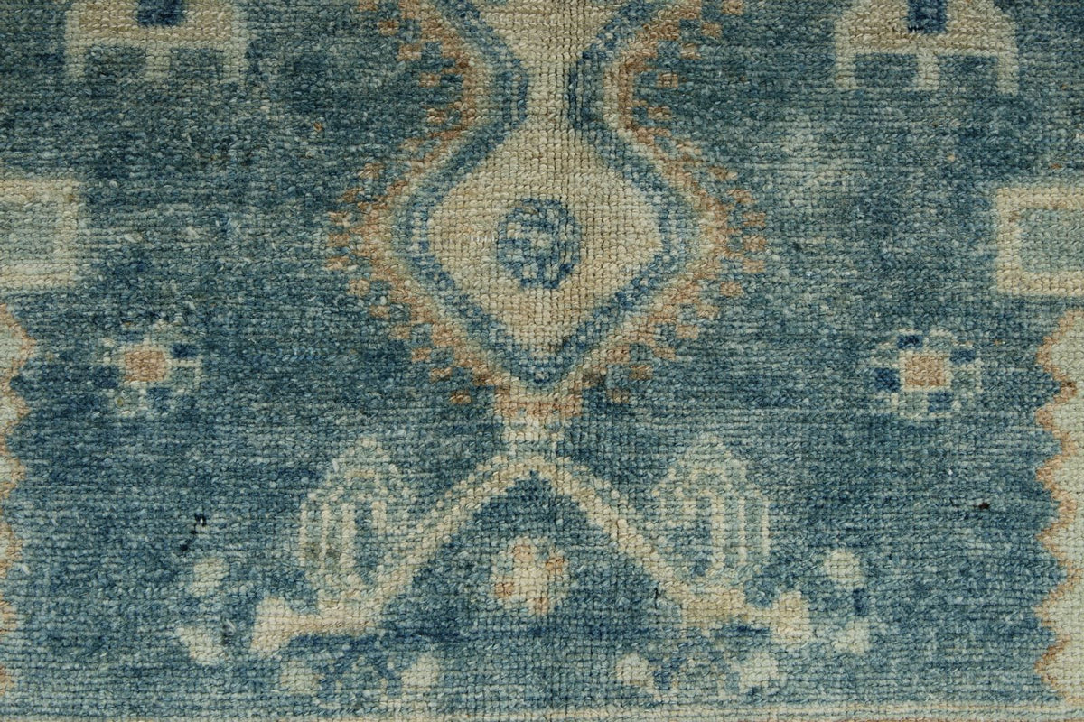 5x7 Ivory and Light Blue Persian Tribal Rug