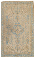 5x8 Ivory and Light Blue Persian Rug